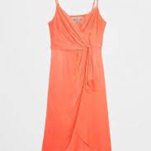 ANTHROPOLOGIE Giverny Tangerine Midi Slip Dress